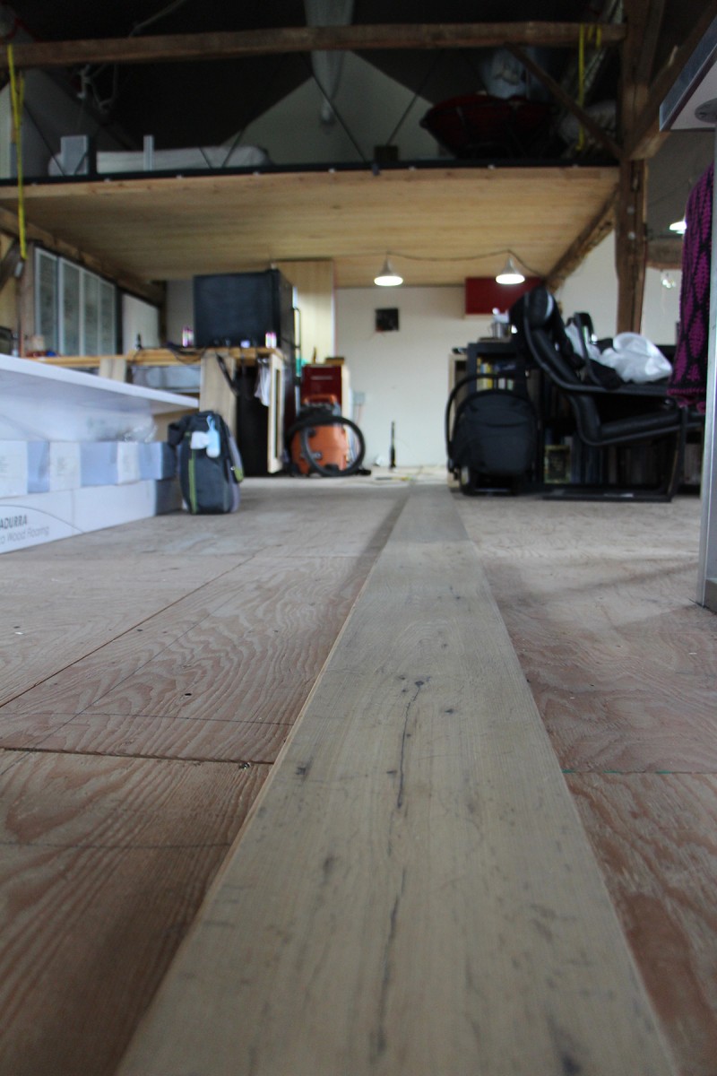 The first row of flooring